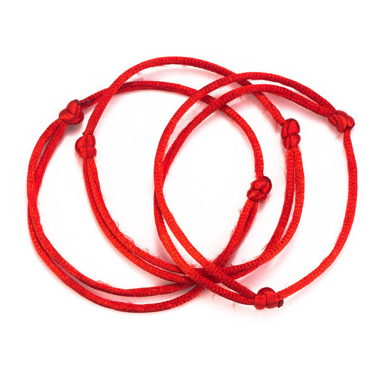 Red Rope Ethnic Style Blessing Knotted Drawstring Wrist Bracelets