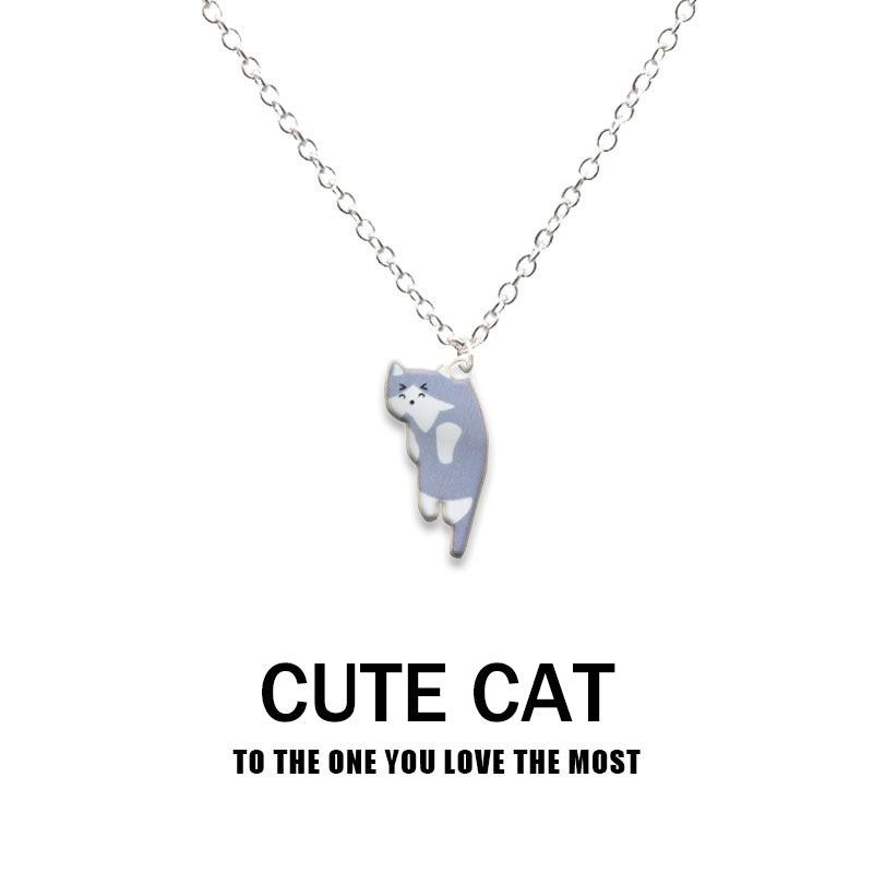 Creative Fashion Hanging Lazy Cartoon Cat Necklaces