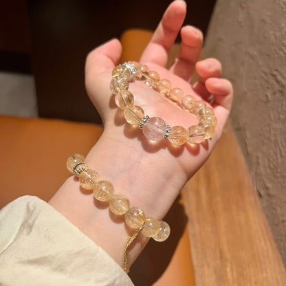 Natural Yellow Citrine White Crystal Gift Bracelets