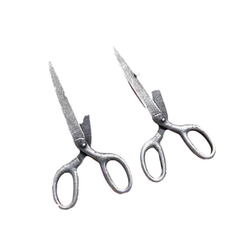 Women's Coffee Yi Fashion Creative Retro Scissors High Earrings