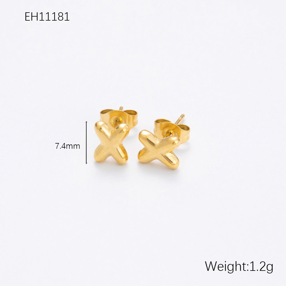 Women's Alphabet Letter Stainless Steel Gold-plated High-grade Affordable Luxury Earrings