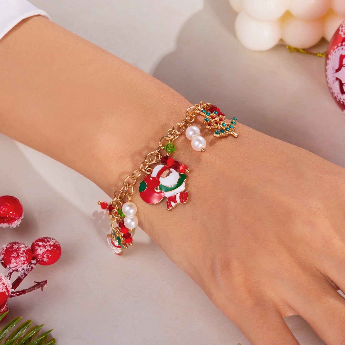 Creative Cartoon Santa Claus Elk Tree Bracelets