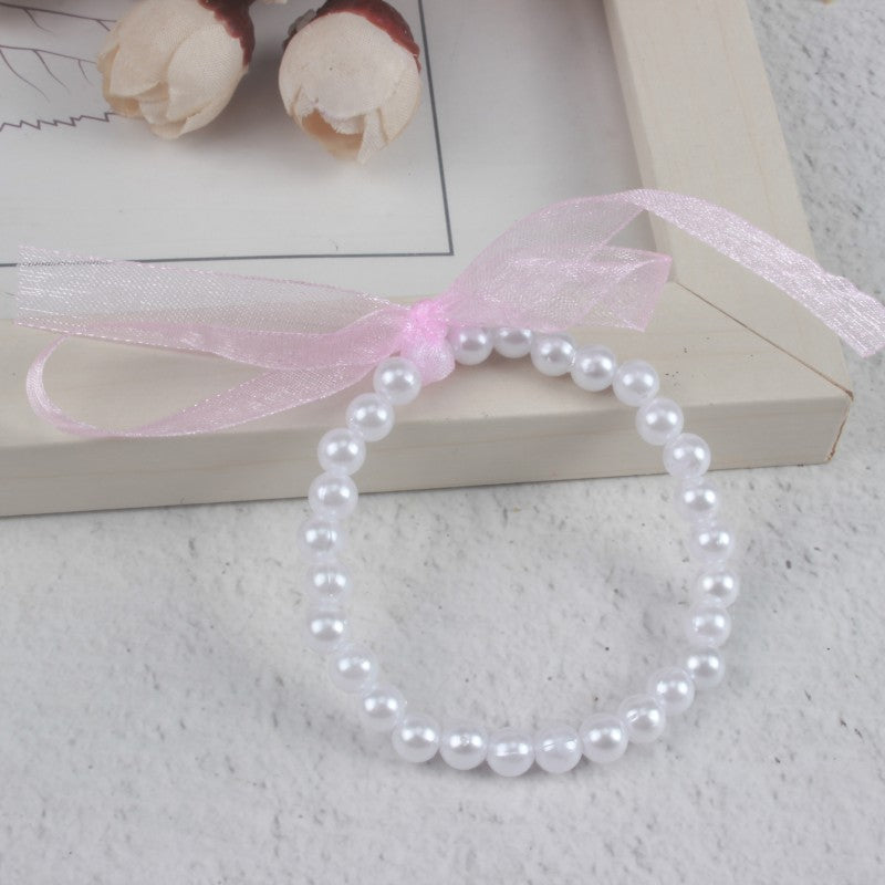 Children's Imitation Pearl Plastic Stringed Pearls Acrylic Handmade Bracelets