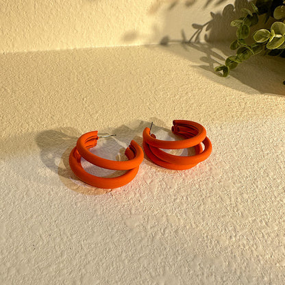 Fresh Shaped Handmade Spray Paint Creative Earrings