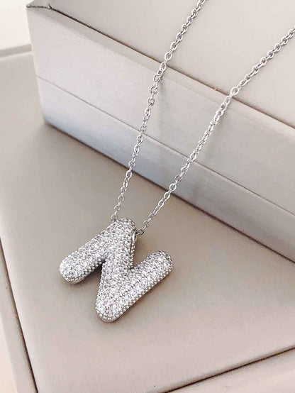 Women's Letter Hip Hop Full Zircon Exquisite Necklaces