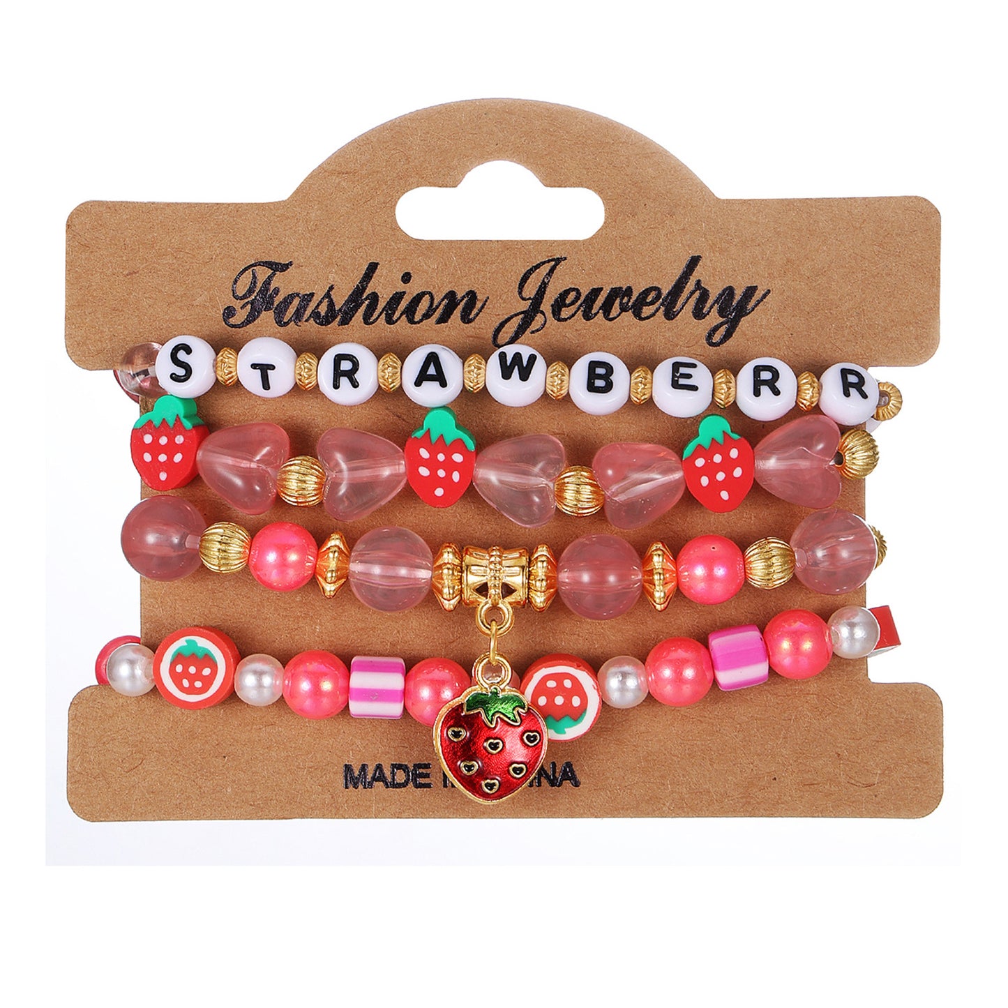 Environmentally Friendly Gentle Pink Letter Square Bracelets