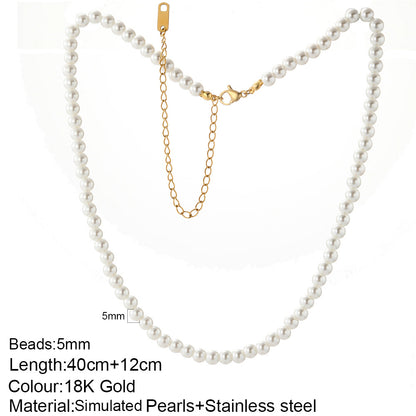 Women's Fashion Vintage Pearl English Letter Clavicle Necklaces