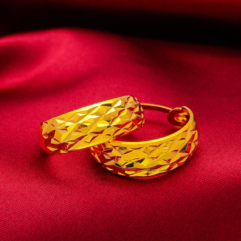 Women's Imitation Gold Round Ear Clip Gold-plated Pineapple Rings