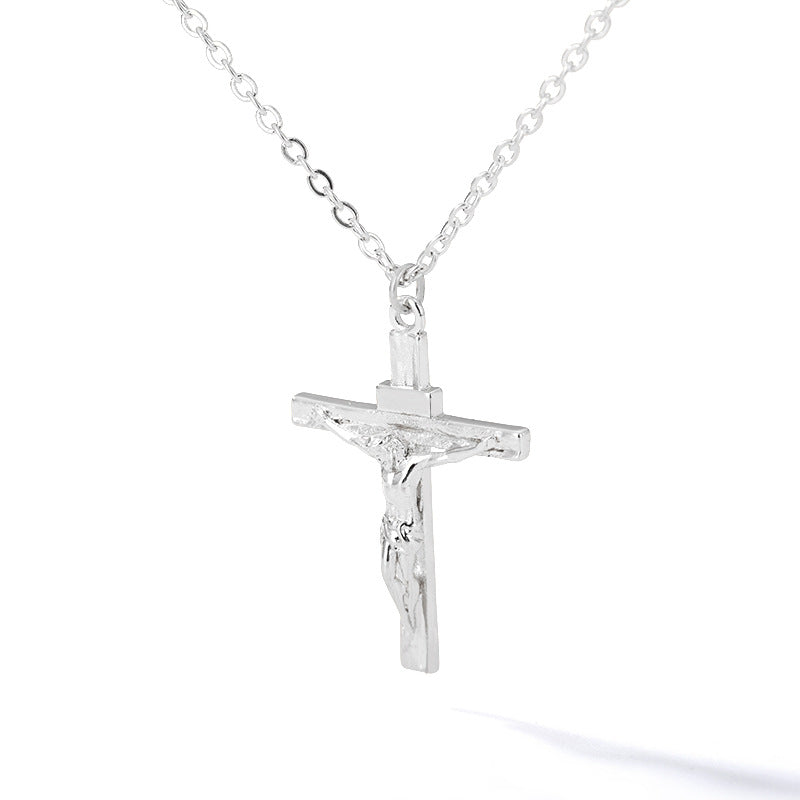 Stainless Steel Chain Zircon Cross Hip Hop Necklaces