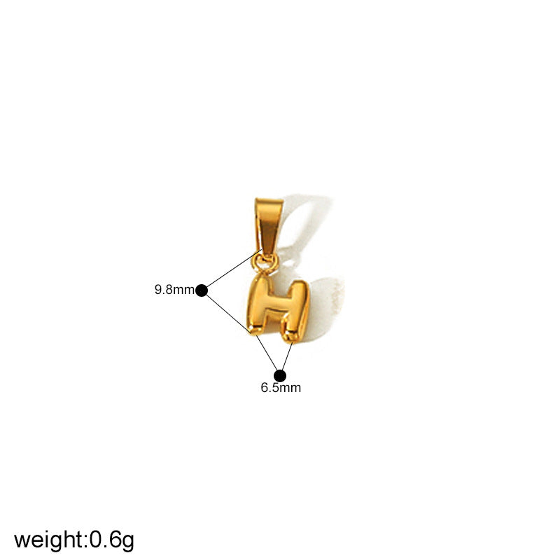 Minority Fashion Mini Bubble Letter Gold Stainless Pendants