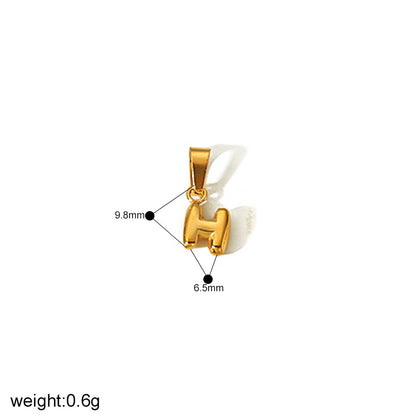 Minority Fashion Mini Bubble Letter Gold Stainless Pendants