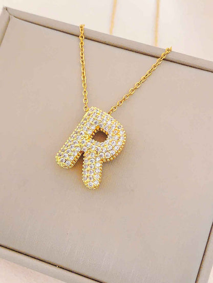 Women's Letter Hip Hop Full Zircon Exquisite Necklaces