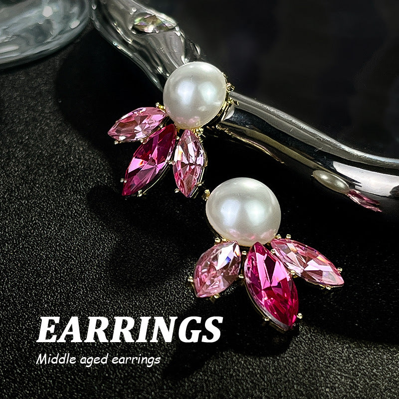 Design Elegant Flower Light Luxury High Earrings