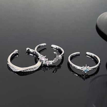 Simple Fashion Open Suit Full Rhinestone Rings