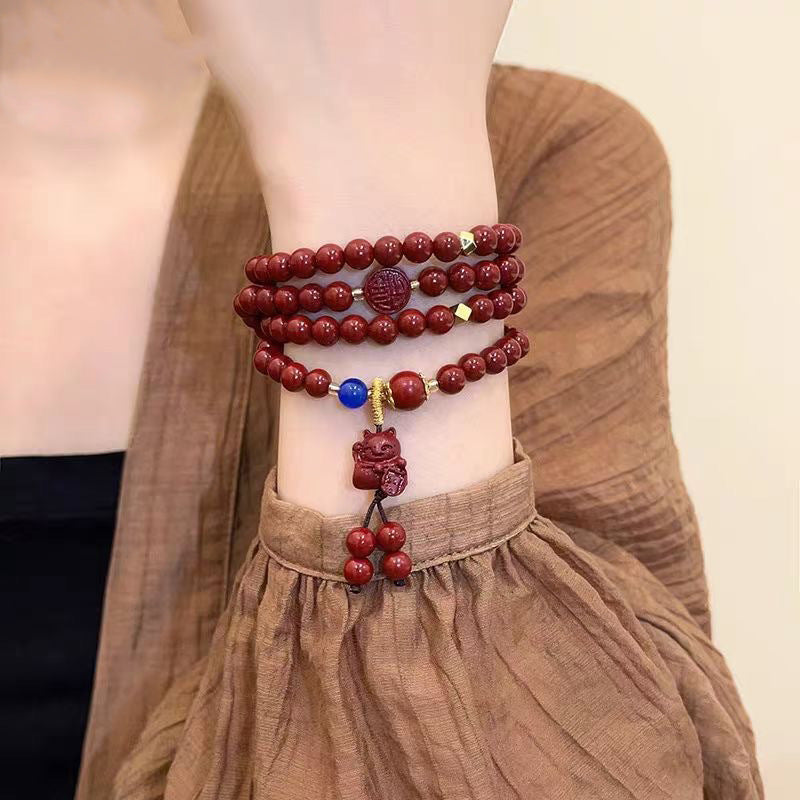 Women's Chinese Style Imitation Cinnabar Gourd Fu Bracelets