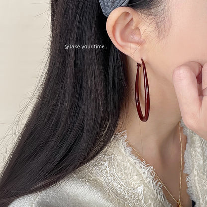 Paint Texture Style Fashion Commuter Versatile High Sense Earrings