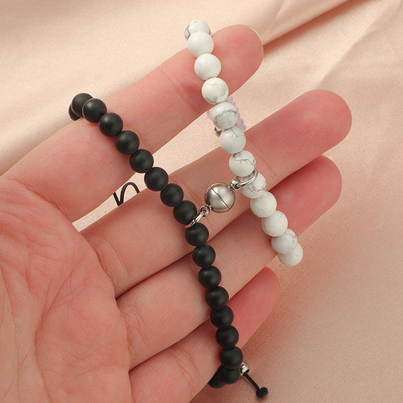 Natural Stone Frosted Agate White Turquoise Bracelets