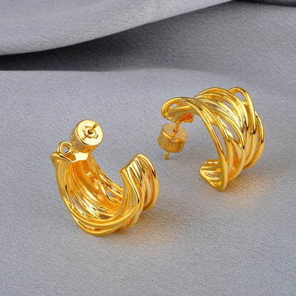 High-grade Light Luxury Design Shaped Irregular Earrings