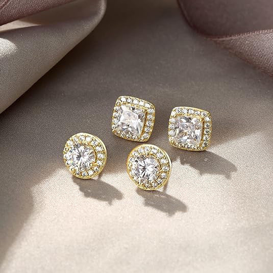 Fashion Temperament Korean Style Diamond Round Square Female Rings