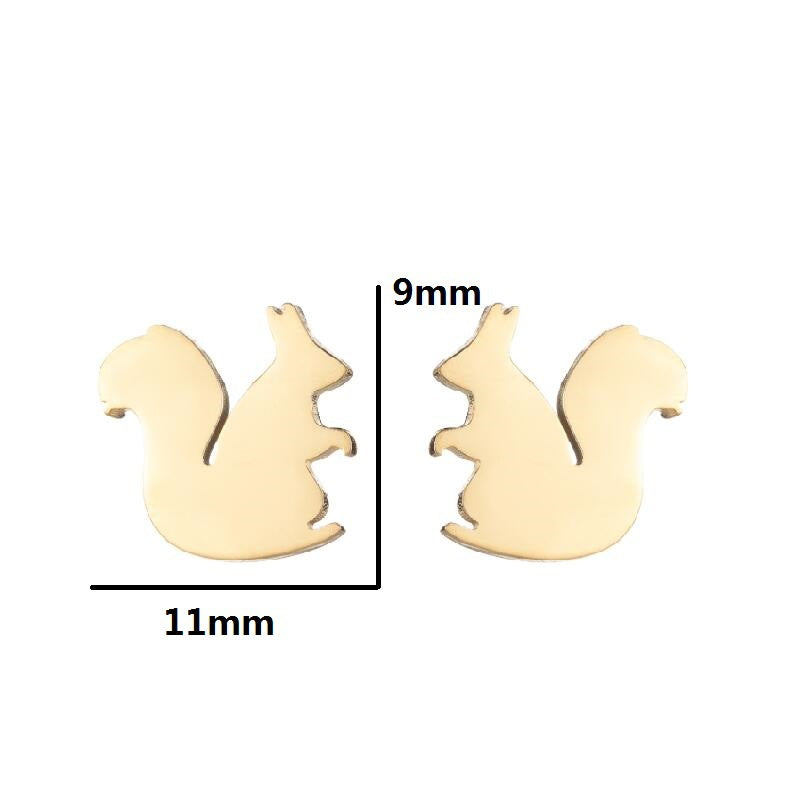 Women's Minority Fashion Stainless Steel Cute Squirrel Earrings