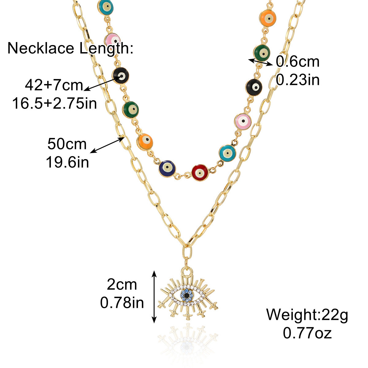 Ornament Devil's Eye High-grade Exaggerated Alloy Necklaces