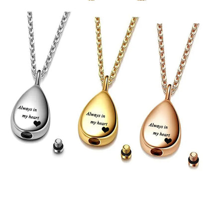 Women's Simple Open Water Drop Cinerary Casket Pendants