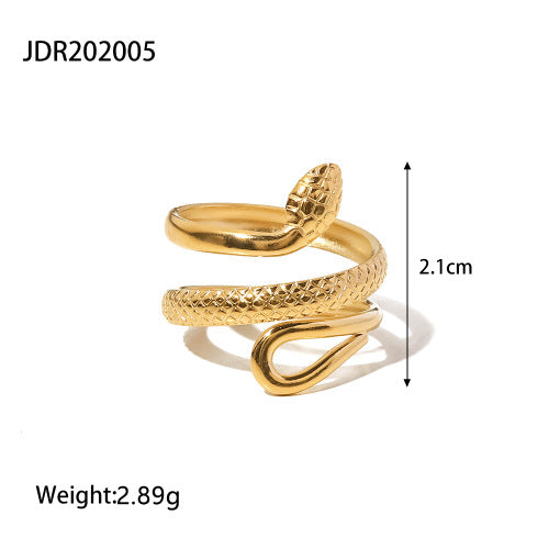 Ding Ornament Gold Stainless Steel Open Rings