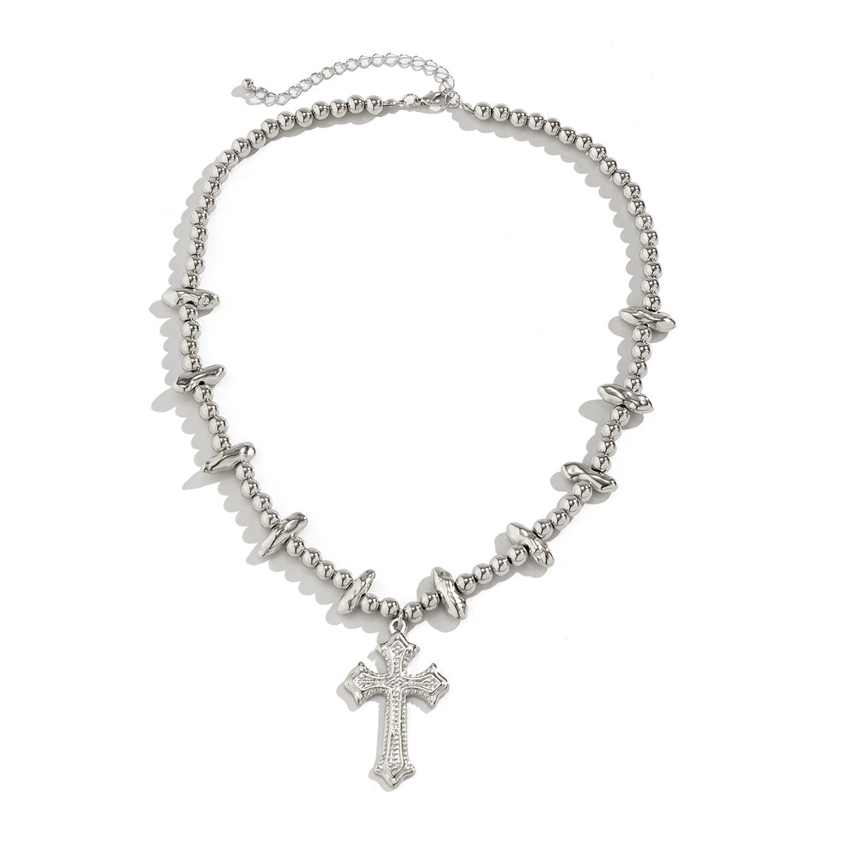 Men's Pearl Cross Hip Hop Niche Design Necklaces