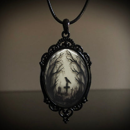 Billion Retro Gothic Crow Cross Witch Necklaces