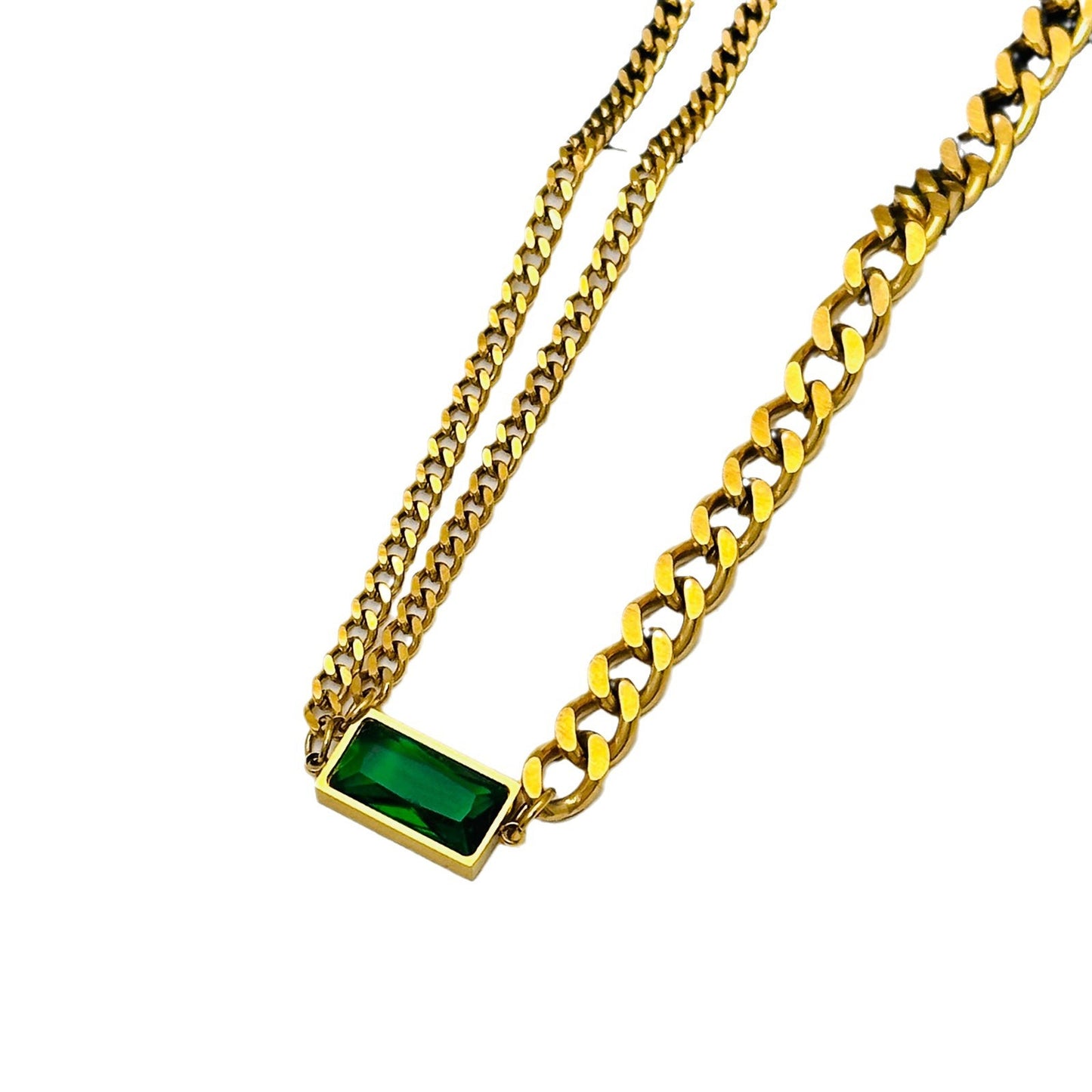 High-grade Green Diamond Mori Style Temperament Necklaces