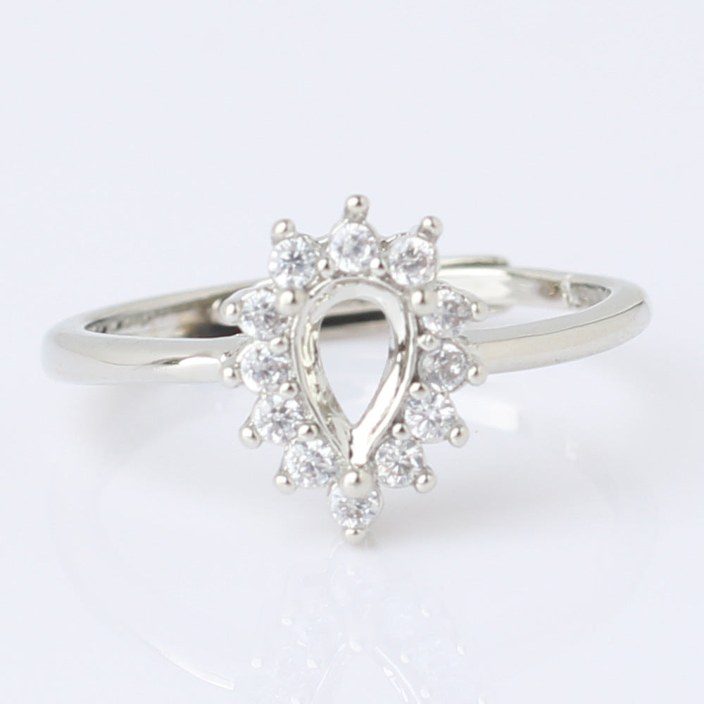 Frame Open Mouth Autumn Copper Alloy Electroplating Sier Rings