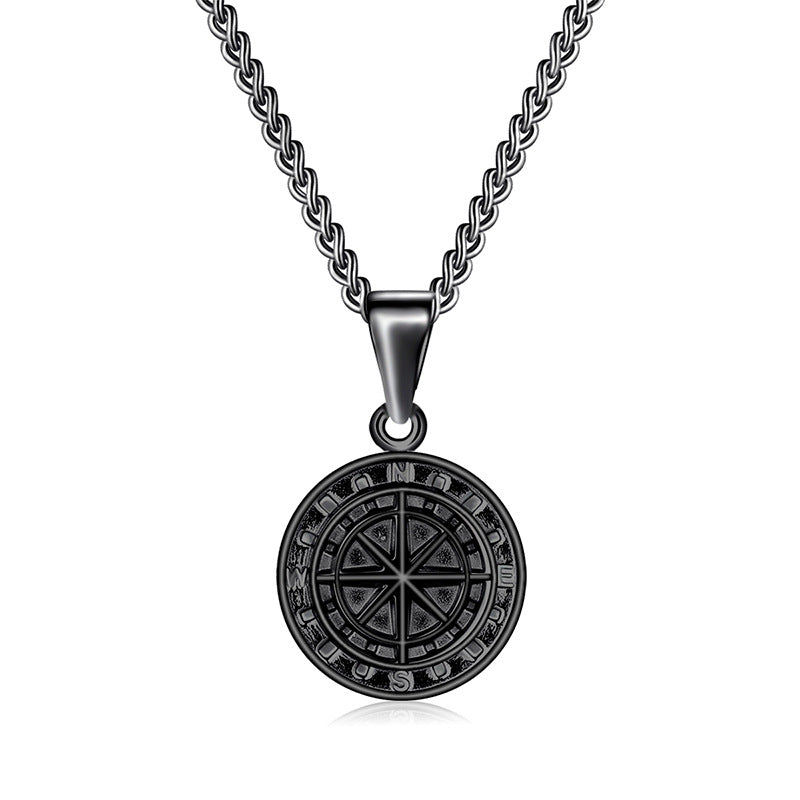 Women's & Men's Steel Vintage Compass Punk Casting Coin Necklaces