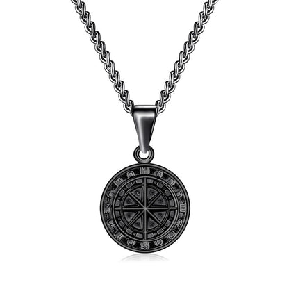 Women's & Men's Steel Vintage Compass Punk Casting Coin Necklaces