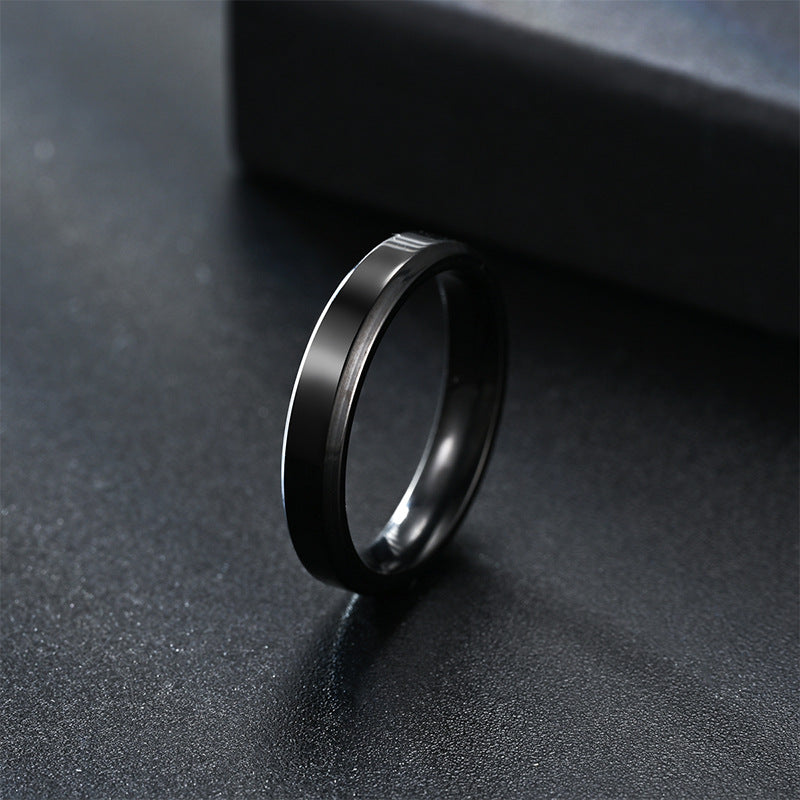 Steel Design Double Bevel Mirror Stainless Rings