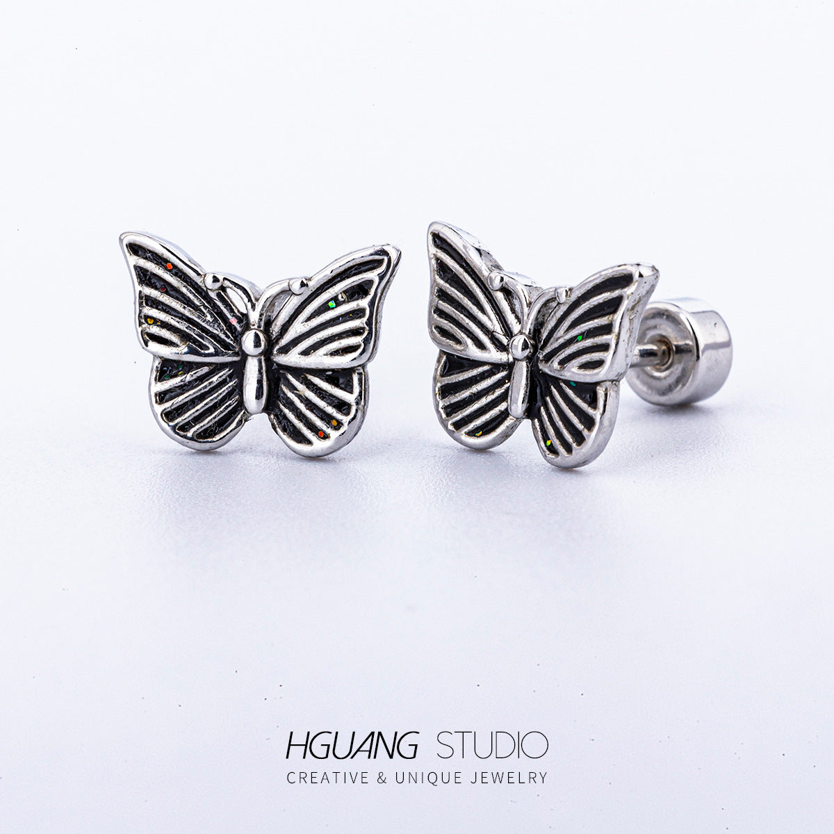 Steel Gold Micro Inlaid Zirconium Ear Bone Plain Earrings