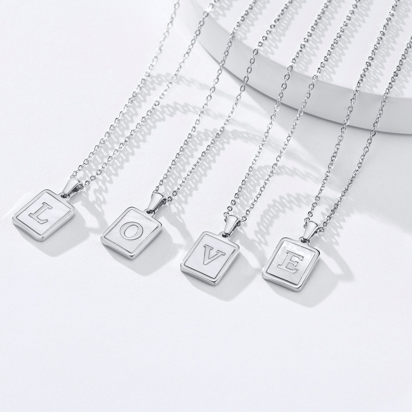 Square Letter Female English Clavicle Chain Pendants