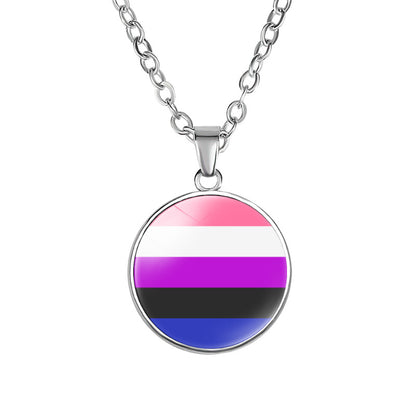 Women's Accessories Fashion Simple Rainbow Flag Pattern Necklaces