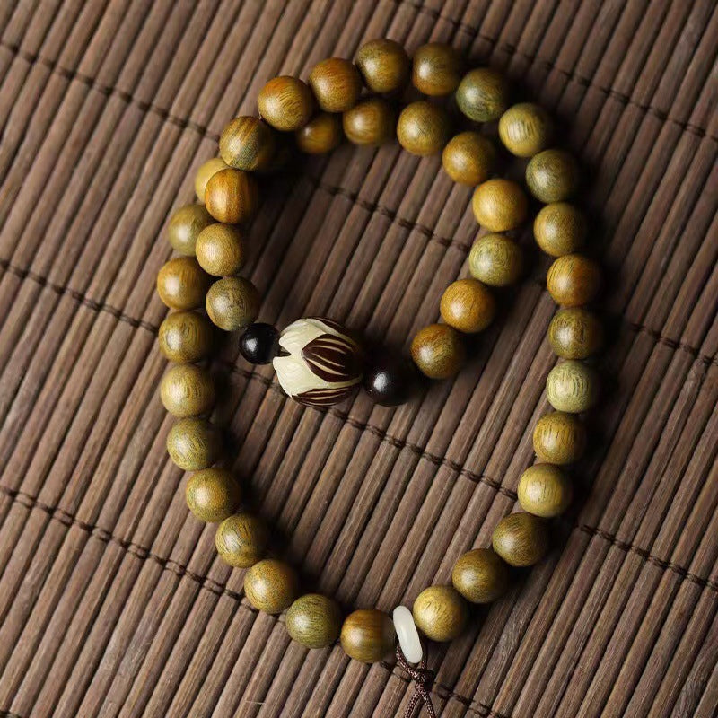 Sandalwood Beads Bodhi Root Lotus Double Bracelets