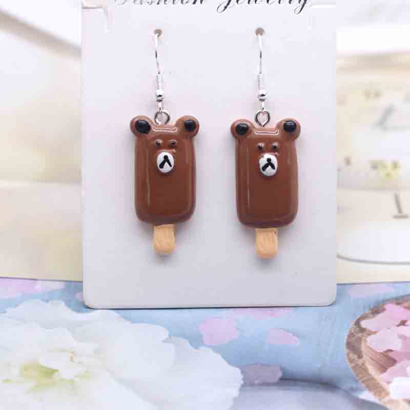 Ice Cream Candy Drink Resin Homemade Earrings