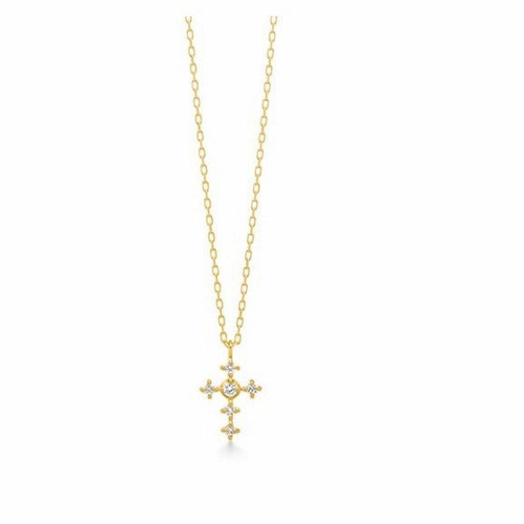 Women's Gold-plated Mini Cross Temperament Wild Inlaid Necklaces