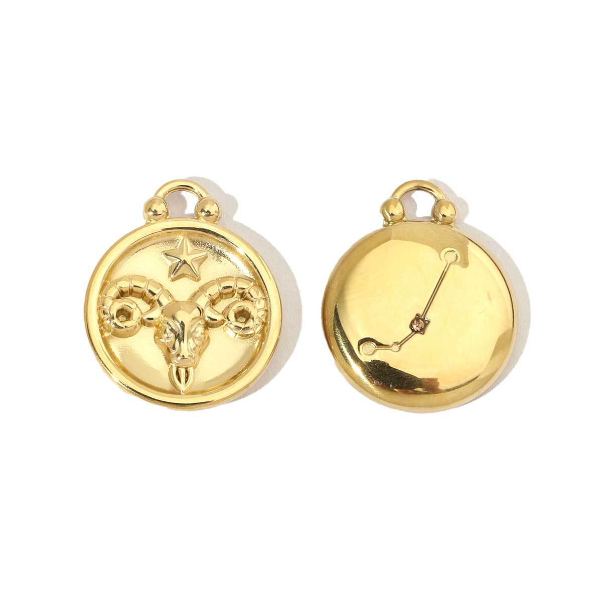 Real Gold Constellation Stainless Steel Round Pendants