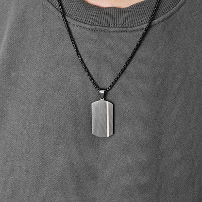 Men's Simple Dog Tag Jewelry Sweater Chain Pendants