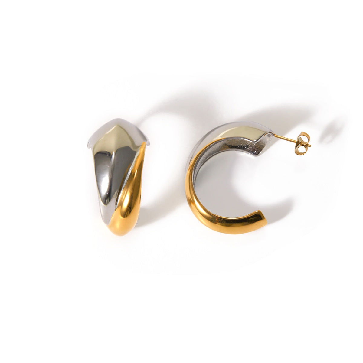 Ding Stainless Steel Exaggerated Shaped High Earrings