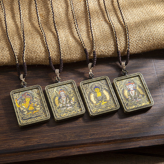 Tibetan Sweater Chain Hand Painted Alloy Pendants