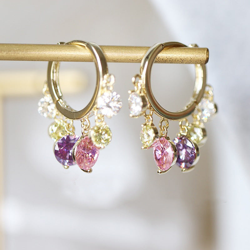 Women's Emerald Ear Clip Simple Niche Design Earrings