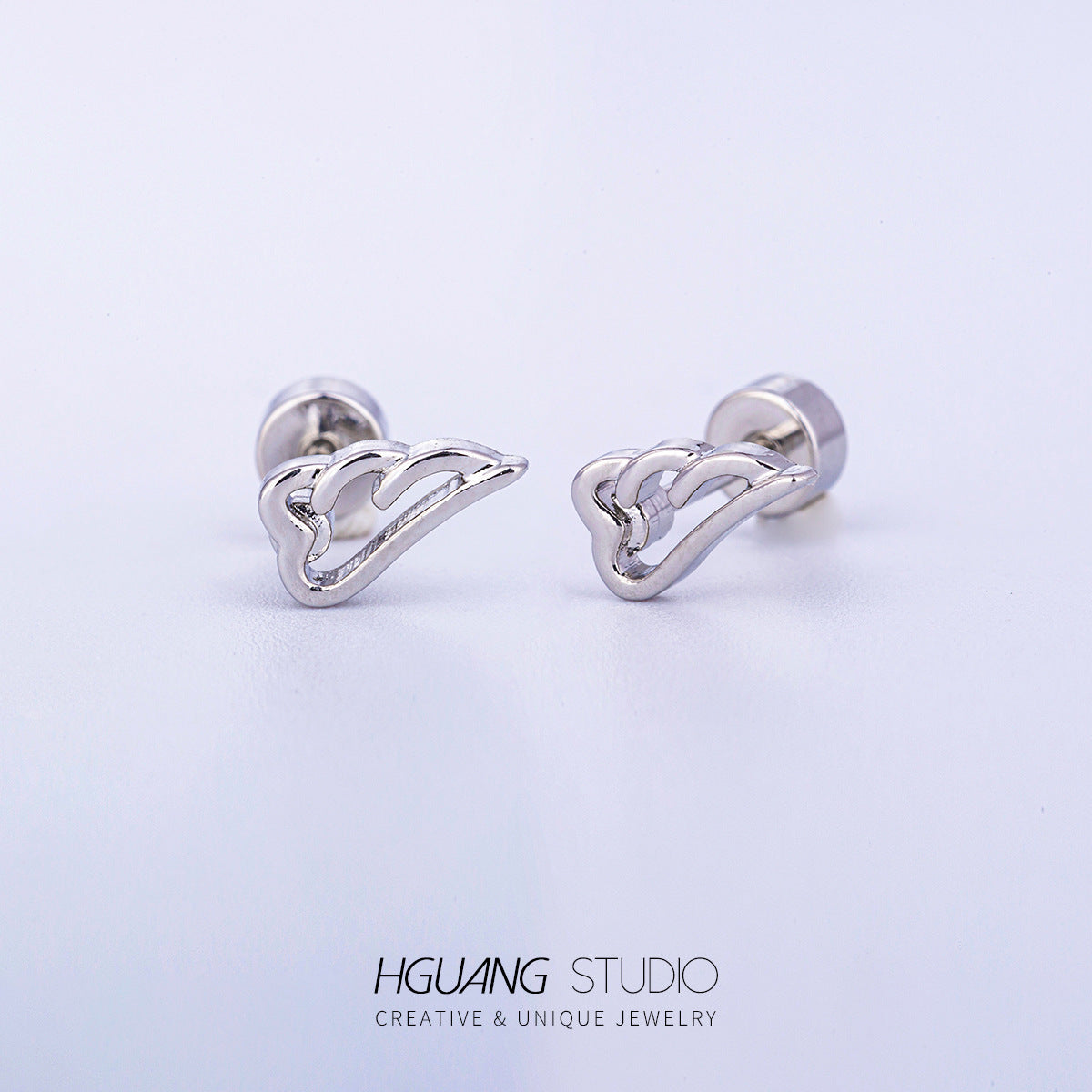 Steel Gold Micro Inlaid Zirconium Ear Bone Plain Earrings