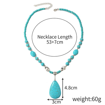 Ethnic Style Jewelry Turquoise Vintage Sweater Necklaces