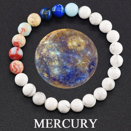 Men's Nine Planets Natural Stone Sun Saturn Bracelets