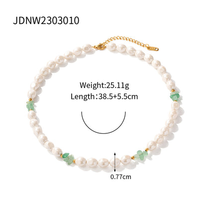 Ding Ornament Stainless Steel Pearl High-grade Clavicle Chain Necklaces