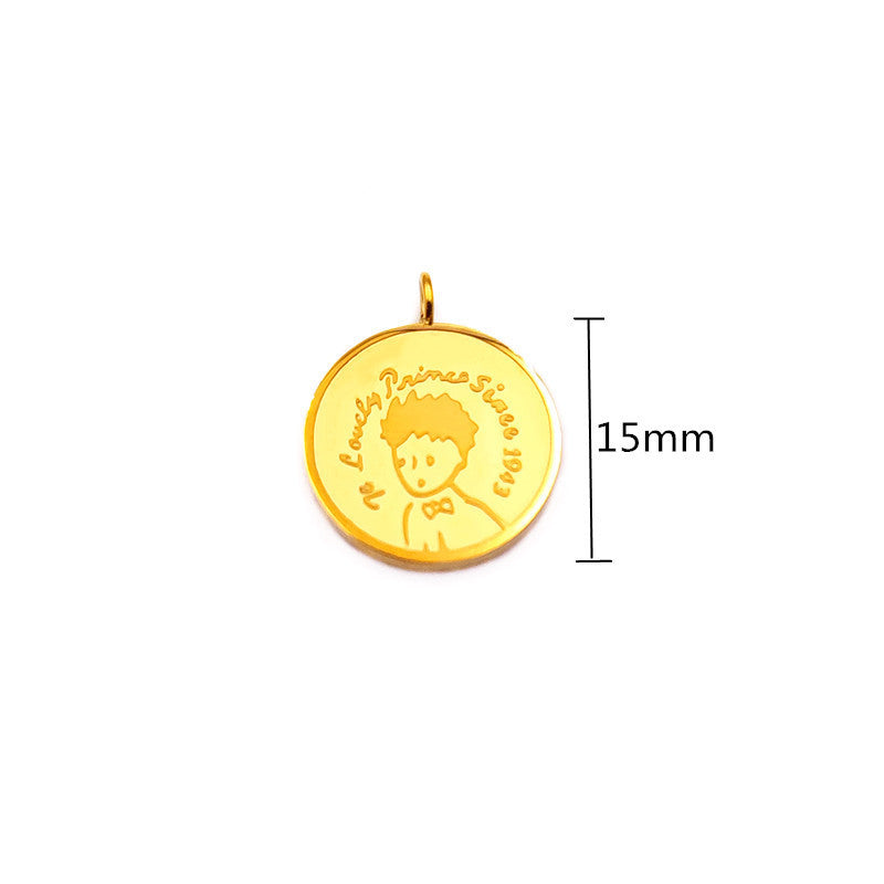 Steel Vacuum Hanging Gold-plated Queen Coin Pendants